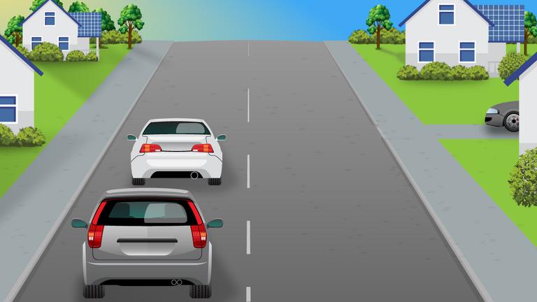 The driver is following these two vehicles and wishes to overtake – what must the driver consider before overtaking here?