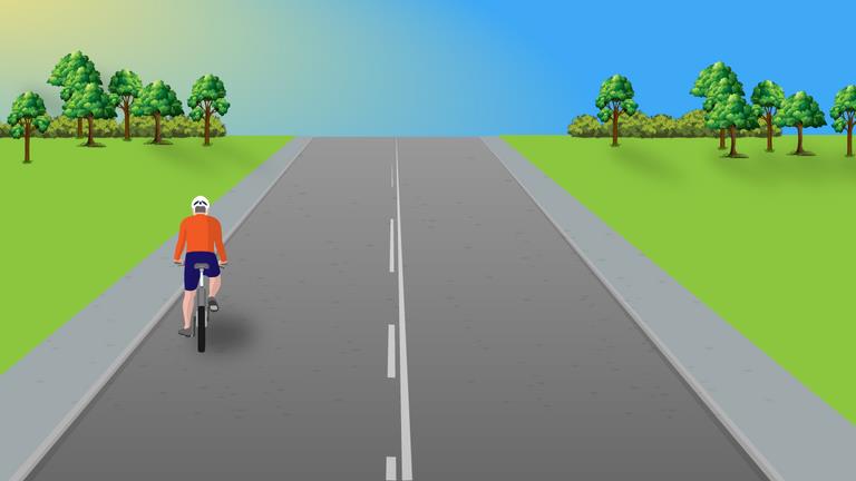 How should a driver overtake the cyclist in this situation?