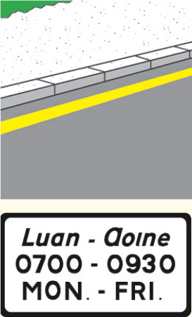 What does this road marking and information plate together mean?